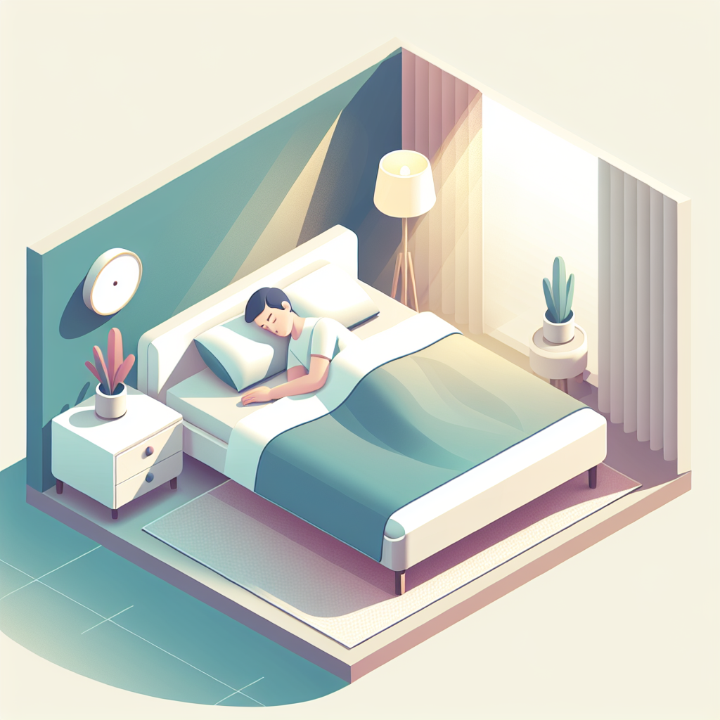 Personne dormant paisiblement dans un lit confortable avec une lumière douce