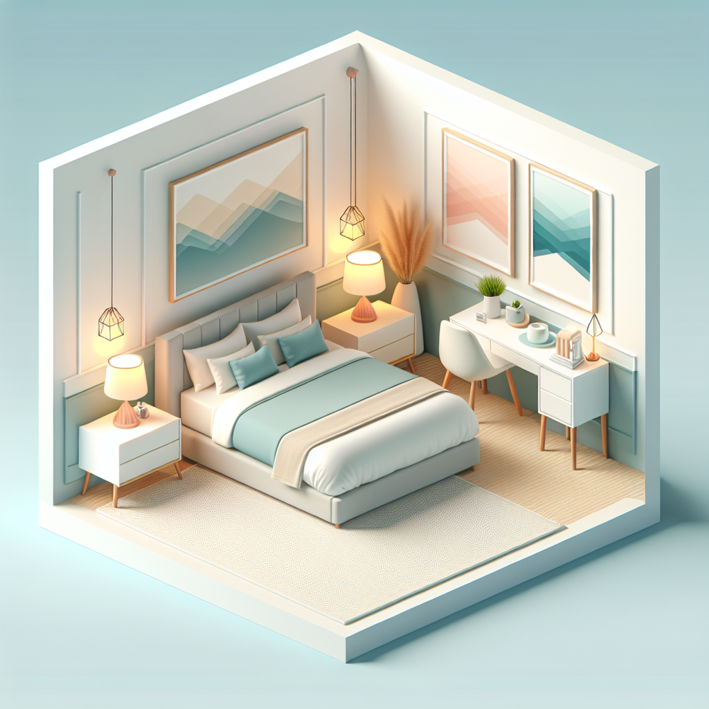 Chambre à coucher moderne avec éclairage tamisé et ambiance relaxante